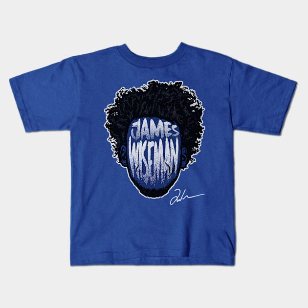 James Wiseman Golden State Player Silhouette Kids T-Shirt by MASTER_SHAOLIN